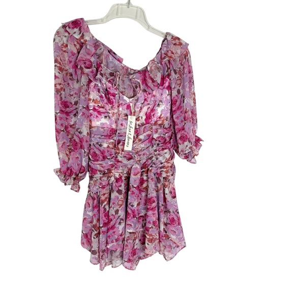 NWT For Love and Lemons Sofia Mini Dress Pink Floral Size XS - Picture 5 of 15